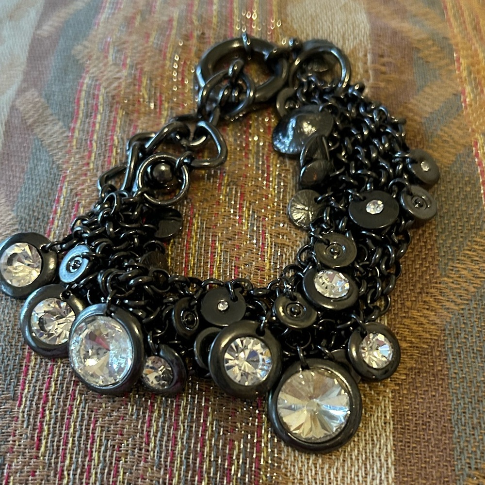 Sunday Funday ~ Jewelry Jam:  Gunmetal Chain & Charm Bracelet